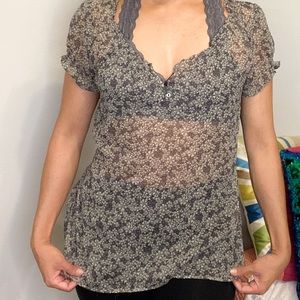 Converse Large see through floral top